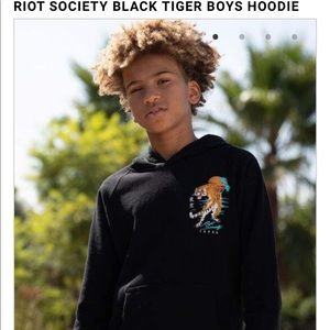 Riot Society Black Tiger Boys Hoodie
